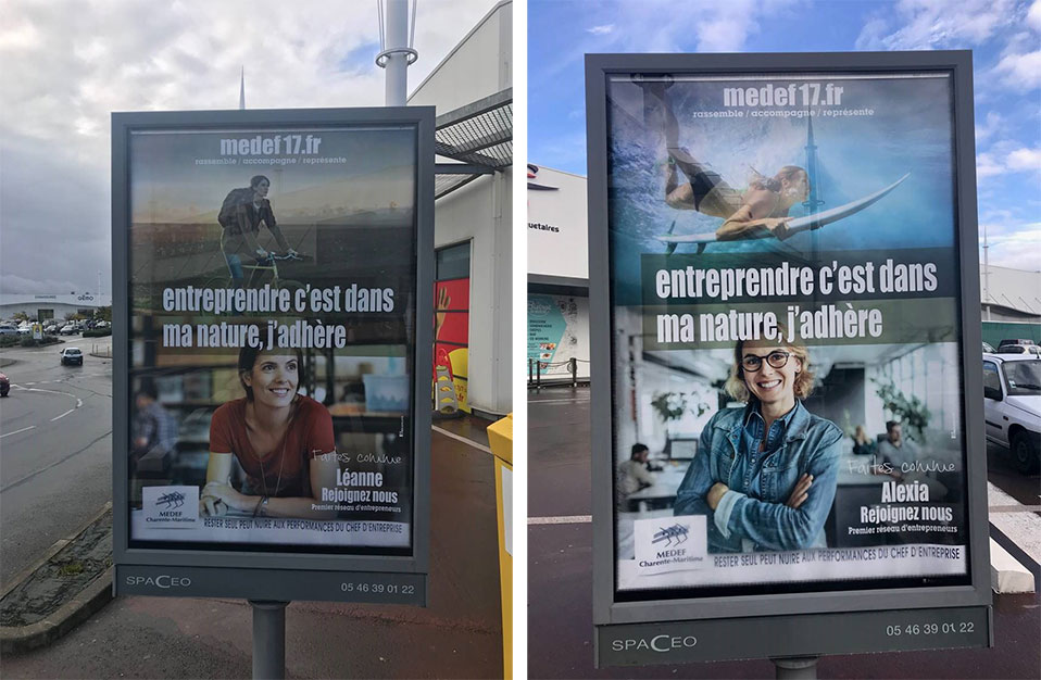 Campagne d'affichage du MEDEF Charente