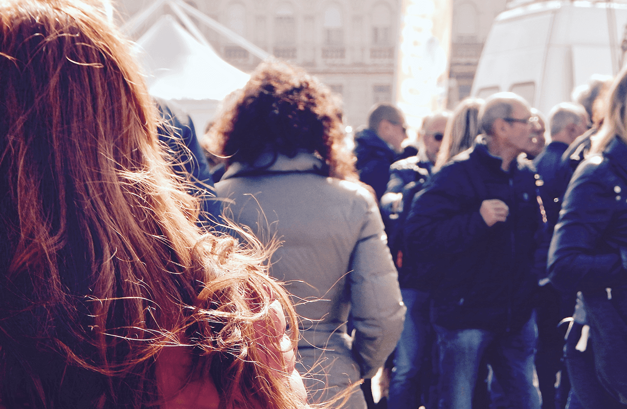 Blockchain foule rue